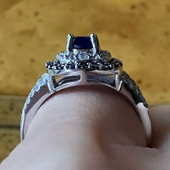 Blue Spinel Sterling Silver Ring Size 6 - Picture 2 of 9